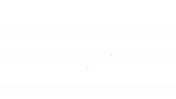 Linha preta Ícone da tampa do esgoto do bueiro isolado no fundo branco. Animação gráfica em movimento de vídeo 4K — Vídeo de Stock