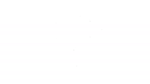 Černá čára Elektrický kotel pro ohřev vody ikona izolované na bílém pozadí. Grafická animace pohybu videa 4K — Stock video