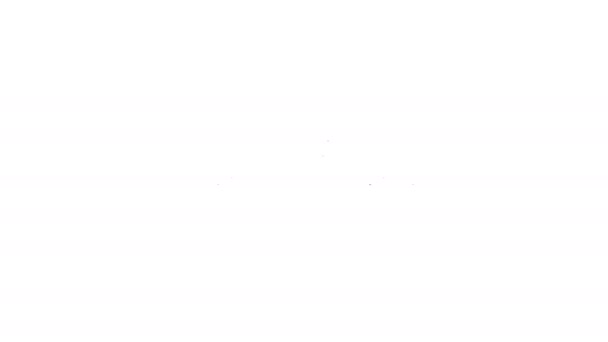 Černá čára Průmysl kovové trubky a manometr ikona izolované na bílém pozadí. Grafická animace pohybu videa 4K — Stock video