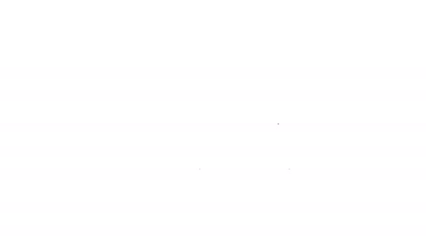Черная линия промышленности иконка металлической трубы изолированы на белом фоне. Детали трубопроводов различной формы. Видеографическая анимация 4K — стоковое видео