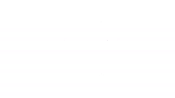 Linea nera Icona del tubo metallico industriale isolata su sfondo bianco. Parti di tubazioni idrauliche di forme diverse. Animazione grafica 4K Video motion — Video Stock
