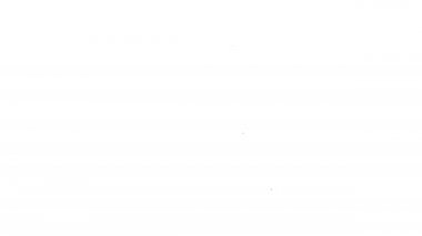 Siyah çizgi test tüpü ve beyaz arka planda izole edilmiş kimyasal test ikonu. Laboratuvar cam levhası. 4K Video hareketli grafik canlandırması