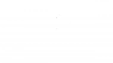 Siyah çizgi alarm zili simgesi beyaz arkaplanda izole edildi. Yangın alarmı. Servis zili, el zili işareti, uyarı sembolü. 4K Video hareketli grafik canlandırması