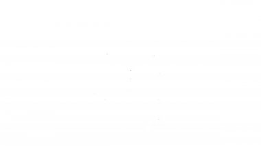 Beyaz arka planda siyah çizgi yangın musluğu simgesi izole edildi. 4K Video hareketli grafik canlandırması