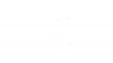 Beyaz arka planda siyah çizgili yangın hortumu ikonu var. 4K Video hareketli grafik canlandırması