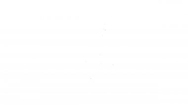 Siyah çizgi hostes simgesi beyaz arkaplanda izole edildi. 4K Video hareketli grafik canlandırması