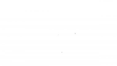 Siyah çizgi pusula simgesi beyaz arkaplanda izole edildi. Rüzgâr yön bulma sembolü. Rüzgar gül işareti. 4K Video hareketli grafik canlandırması