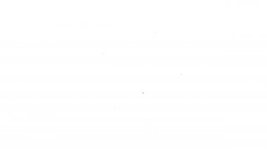 Siyah çizgi dünya simgesi beyaz arkaplanda izole edildi. Yerküreye iğnele. 4K Video hareketli grafik canlandırması