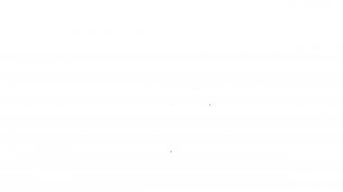 Siyah çizgi pusula simgesi beyaz arkaplanda izole edildi. Rüzgâr yön bulma sembolü. Rüzgar gül işareti. 4K Video hareketli grafik canlandırması