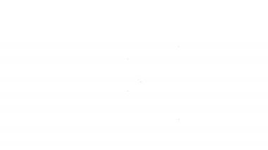 Siyah çizgi düzlem pervanesi simgesi beyaz arkaplanda izole edildi. Klasik uçak pervanesi. 4K Video hareketli grafik canlandırması