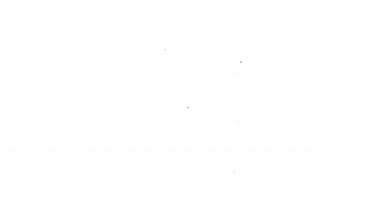 Siyah çizgi kıyafet ikonu beyaz arka planda izole edildi. 4K Video hareketli grafik canlandırması