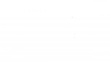 Siyah çizgi. Beyaz arka planda iki ya da bir kişi için büyük yatak. 4K Video hareketli grafik canlandırması