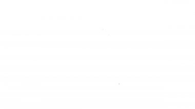 Beyaz arkaplanda siyah çizgi duş simgesi izole edildi. 4K Video hareketli grafik canlandırması