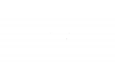 Siyah çizgi elektrik çıkış simgesi beyaz arkaplanda izole edildi. Elektrik prizi. Rosette sembolü. 4K Video hareketli grafik canlandırması