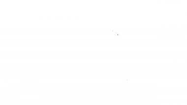 Beyaz zemin üzerinde ışık simgesi olan siyah çizgi makyaj aynası. 4K Video hareketli grafik canlandırması