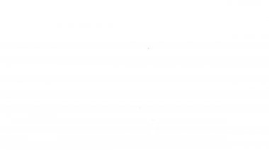 Siyah çizgi kürk standı simgesi beyaz arkaplanda izole edildi. 4K Video hareketli grafik canlandırması