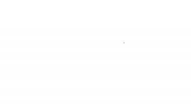 Beyaz arkaplanda izole edilmiş vinil disk simgesi olan siyah çizgi Vinil oynatıcı. 4K Video hareketli grafik canlandırması