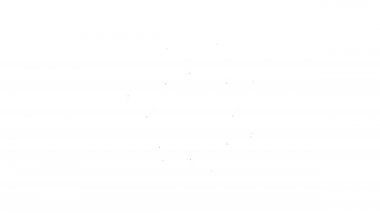 Siyah çizgi pizza simgesi beyaz arka planda izole edildi. Fast food menüsü. 4K Video hareketli grafik canlandırması