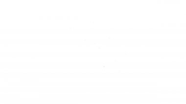 Beyaz arka planda izole edilmiş siyah çizgi şenlik konfeti ikonu. 4K Video hareketli grafik canlandırması