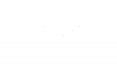 Siyah çizgi Davet simgesi beyaz arkaplanda izole edildi. Kutlama için davetiye ya da tebrik kartı şablonu. 4K Video hareketli grafik canlandırması