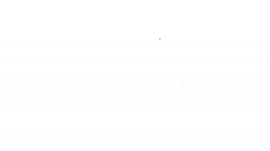 Siyah çizgi Kağıt Parçalayıcı gizli ve özel belge ofisi bilgi koruma simgesi beyaz arkaplanda izole edildi. 4K Video hareketli grafik canlandırması