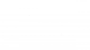 Siyah çizgi dikenli tel ikonu beyaz arkaplanda izole edildi. 4K Video hareketli grafik canlandırması