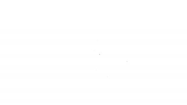 Bilgisayar monitörü simgesindeki siyah çizgi kilidi beyaz arkaplanda izole edildi. Güvenlik, güvenlik, koruma kavramı. Güvenli bir ağ. 4K Video hareketli grafik canlandırması