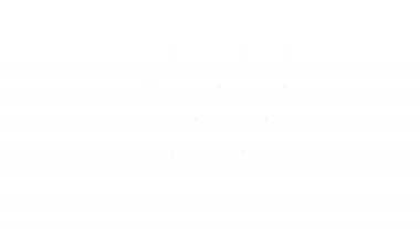 Beyaz arkaplanda siyah çizgi tuğla simgesi izole edildi. 4K Video hareketli grafik canlandırması