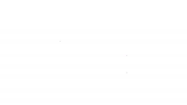 Черная линия полоски кокаина или героина икона наркотиков изолированы на белом фоне. Видеографическая анимация 4K — стоковое видео