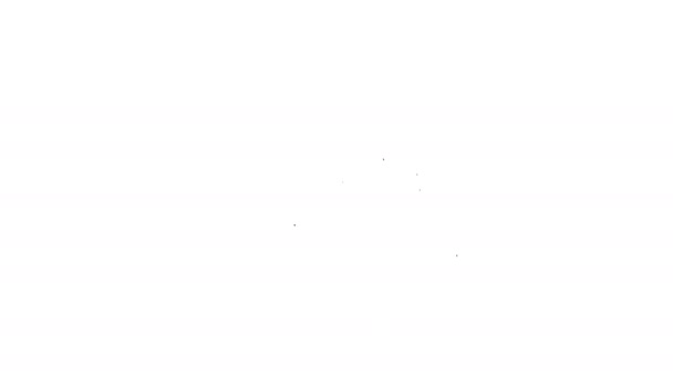 Línea negra Icono de cocaína y tarjeta de crédito aislado sobre fondo blanco. Animación gráfica de vídeo 4K — Vídeos de Stock