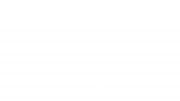 Черная линия лезвия бритвы значок изолирован на белом фоне. Видеографическая анимация 4K — стоковое видео