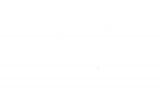 Ligne noire sirène Flasher icône isolée sur fond blanc. Sirène clignotante d'urgence. Animation graphique de mouvement vidéo 4K — Video
