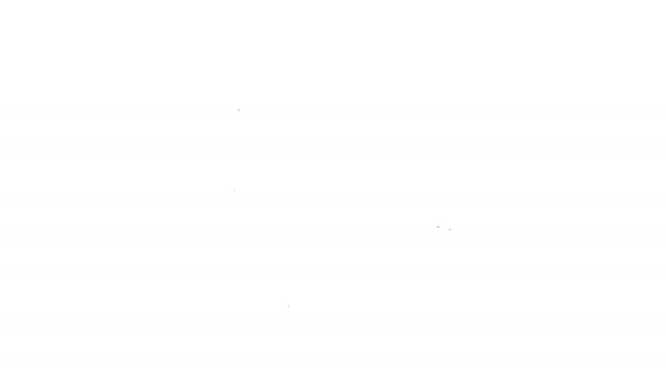 Línea negra Icono de megáfono aislado sobre fondo blanco. Firma del portavoz. Animación gráfica de vídeo 4K — Vídeo de stock