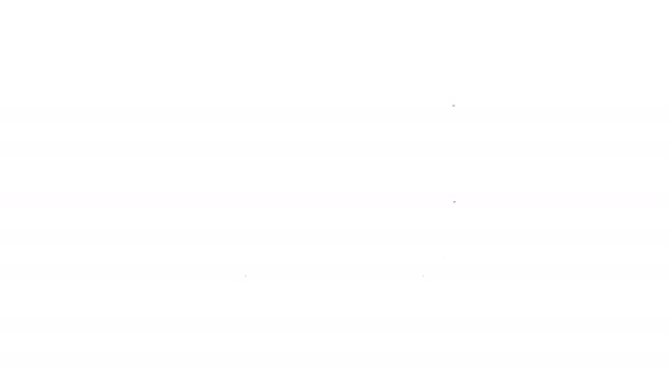 Linha preta Escada do passageiro para o ícone de embarque de avião isolado no fundo branco. Aeroporto de viagem escada. Animação gráfica em movimento de vídeo 4K — Vídeo de Stock