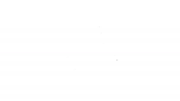 Μαύρη γραμμή Βαλίτσα για ταξιδιωτικό εικονίδιο που απομονώνεται σε λευκό φόντο. Πινακίδα αποσκευών. Εικονίδιο αποσκευών ταξιδιού. 4K Γραφική κίνηση κίνησης βίντεο — Αρχείο Βίντεο