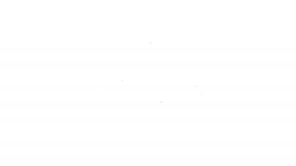 Linea nera Valigia per icona di viaggio isolata su sfondo bianco. Segnale del bagaglio in viaggio. Icona bagaglio da viaggio. Animazione grafica 4K Video motion — Video Stock
