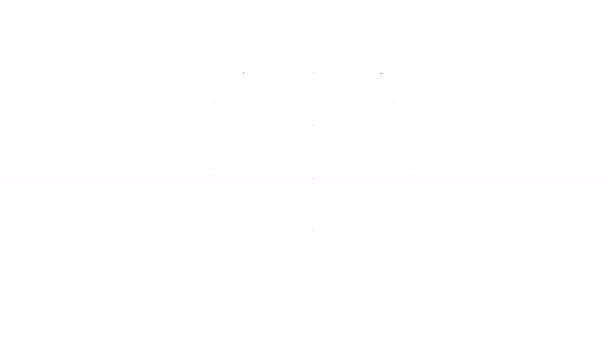 ВПП аэропорта Черная линия для взлета и посадки самолетов иконка изолированы на белом фоне. Видеографическая анимация 4K — стоковое видео