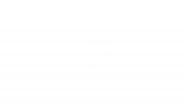 Černá čára Kancelářská židle ikona izolované na bílém pozadí. Grafická animace pohybu videa 4K — Stock video