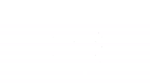 Черная линия Диван значок изолирован на белом фоне. Видеографическая анимация 4K — стоковое видео