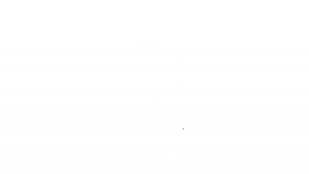 Черная линия Библиотека книжной полки значок изолирован на белом фоне. Видеографическая анимация 4K — стоковое видео