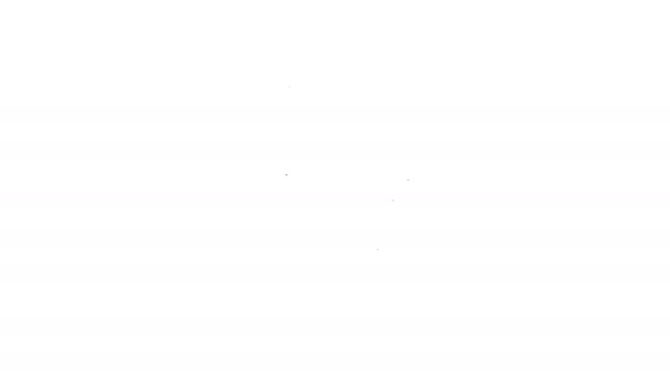 Icono de silla de línea negra aislado sobre fondo blanco. Animación gráfica de vídeo 4K — Vídeos de Stock