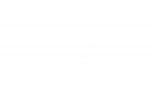 Zwarte lijn Stoel pictogram geïsoleerd op witte achtergrond. 4K Video motion grafische animatie — Stockvideo