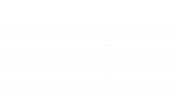 Linha preta ícone vaso sanitário isolado no fundo branco. Animação gráfica em movimento de vídeo 4K — Vídeo de Stock