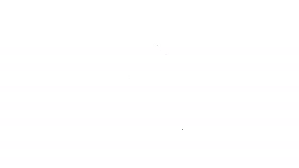 Черная линия Душ значок изолирован на белом фоне. Видеографическая анимация 4K — стоковое видео
