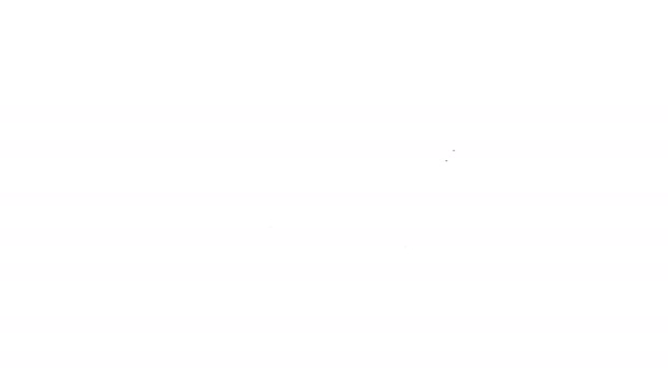 Línea negra Icono de bañera aislado sobre fondo blanco. Animación gráfica de vídeo 4K — Vídeos de Stock