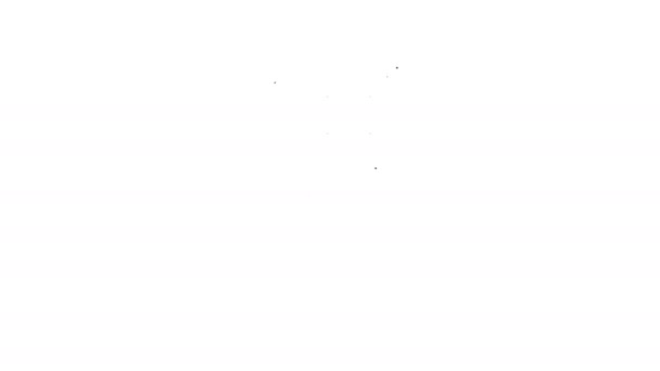 Línea negra Icono de puerta cerrada aislado sobre fondo blanco. Animación gráfica de vídeo 4K — Vídeo de stock