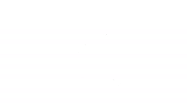 Zwarte lijn Tafellamp pictogram geïsoleerd op witte achtergrond. 4K Video motion grafische animatie — Stockvideo