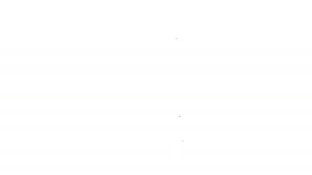 Línea negra Gran espejo de cuerpo entero para dormitorio, tiendas, detrás del escenario icono aislado sobre fondo blanco. Animación gráfica de vídeo 4K — Vídeos de Stock