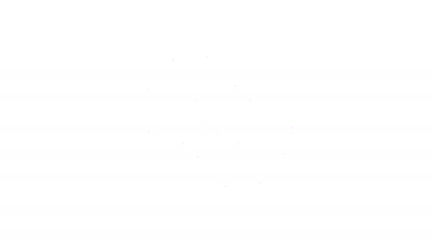 Línea negra Icono de fuegos artificiales aislado sobre fondo blanco. Concepto de fiesta divertida. Explosivo símbolo pirotécnico. Animación gráfica de vídeo 4K — Vídeos de Stock
