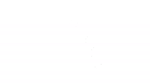 Schwarze Linie Kuchen mit brennenden Kerzen Symbol isoliert auf weißem Hintergrund. Alles Gute zum Geburtstag. 4K Video Motion Grafik Animation — Stockvideo